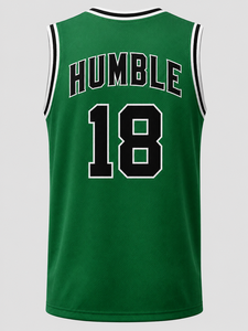 Maillot de basket-ball Fiy Humble Sportwear pour homme, manches courtes, maille respirante, taille plus, sangle réglable, col rond, numéro 18, adulte - Product Image 3