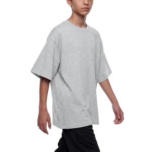 Camiseta Gris Personalizada de Algodón Grueso, Estilo Oversize con Hombros Caídos, para Hombre, Color Gris Jaspeado, Estilo Urbano - Product Image 5