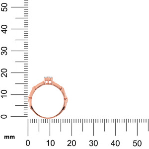 Bague solitaire à maillons en or rose avec pierre en zircone cubique de taille ronde, bijoux de fiançailles élégants pour femmes, cadeau - Product Image 4