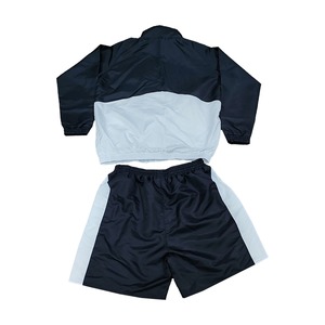 Lightweight Polyester/Cotton <b>Knitted</b> Half Sleeve Winter Jacket Shorts Two Piece <b>Set</b> Casual Streetwear Style Windbreaker Quick - Product Image 3