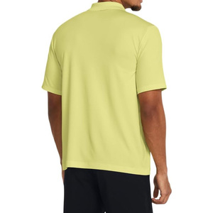Men's Light <b>Yellow</b> Short Sleeve <b>Polo</b> <b>Shirt</b> Solid Color Oxford Woven Casual Style Regular Fit Wholesale Custom OEM Golf <b>Shirt</b> - Product Image 3