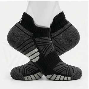 Ankle <b>Socks</b> Geometric Pattern <b>Black</b> Quick Dry Running <b>Socks</b> for Adults Summer Season - Product Image 3
