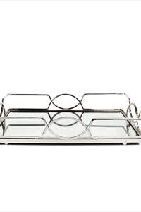 Table d'appoint en aluminium avec miroir, plateau moderne pour la maison, la chambre, la salle d'hôtes, le salon, le restaurant et le bar - Product Image 2