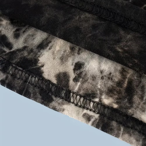 <b>Men's</b> <b>Tie</b> Dye Short Sleeve T-Shirt And Shorts Set Casual Summer Outfit Printed <b>Black</b> And Beige Knitted Breathable Wear - Product Image 4