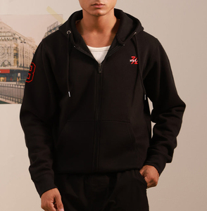 Wholesale Men’s Printed <b>Zip</b> Up Hoodie Cotton Blend Fleece Sweatshirt Kangaroo Pocket Streetwear Style Premium Quality - Product Image 4