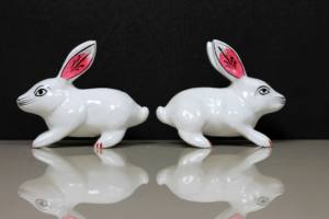 Décoration de table et de maison en métal peint à la main, représentant un lapin, artisanat Nirmala, fabriqué au Rajasthan - Product Image 5