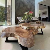 Table basse en bois massif époxy Live Edge Studio - Meuble de salon durable, écologique et personnalisable - Modèle 030 - Garantie 2 ans