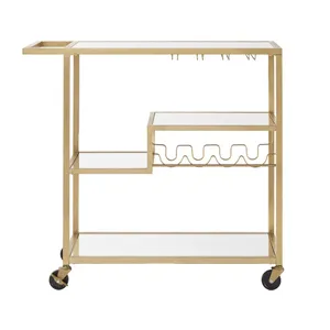 Chariot de service de luxe en métal fait main avec roues pour hôtel, restaurant, bar à domicile, traiteur de mariage – Qualité supérieure - Product Image 3