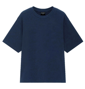 เสื้อยืดคอกลมแขนสั้นทรงโอเวอร์ไซส์สำหรับผู้ชาย ผ้าฝ้าย 100% สวมใส่สบาย ระบายอากาศได้ดี เป็นมิตรกับสิ่งแวดล้อม ดีไซน์เรียบง่ายแบบถัก - Product Image 3