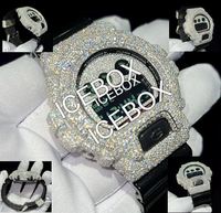 Montre de luxe personnalisée avec boîtier glacé, diamants Moissanite VVS1, verre Moissanite en acier inoxydable, bracelet à fermoir résistant à l'eau 10 bars