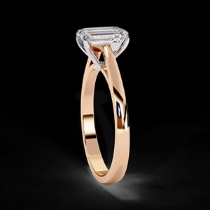 Anillo con Gema de Corte Esmeralda, Anillo Solitario de Plata de Ley 925, Anillo de Corte Esmeralda de 7.5x5mm, Anillo de Compromiso Personalizado, Anillo Nupcial Hecho a Mano - Product Image 2