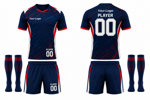 Ensemble de maillots de football d'été personnalisés sublimés 100% polyester unisexe, uniforme de football respirant à séchage rapide, coupe athlétique courte - Product Image 6