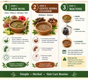 Poudre 100 % pure d'Amla, d'Hibiscus, de Shikakai, de Sidr, de Bhringraj et de Reetha pour la croissance des cheveux et comme masque capillaire, 100 g chacune (Pack combo de 6) - Product Image 4