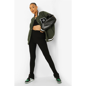 Vestes universitaires pour femmes, couleur contrastée noir et violet, fournisseur de qualité, nouvelle tendance, logo personnalisé, meilleur fournisseur, vêtements d'hiver - Product Image 3