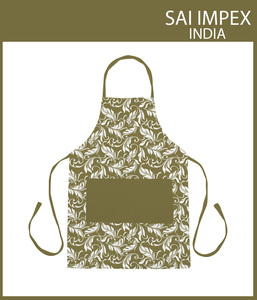 Delantal Moderno Estampado 100% Algodón Negro con Bolsillo, Correas Ajustables, Sostenible, Lavable, para Uso en Cocina, Hotel y Restaurante - Product Image 5