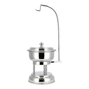 Plat de service de luxe en acier inoxydable argenté avec couvercle et crochet de suspension, idéal pour les mariages et hôtels au Moyen-Orient - Product Image 6