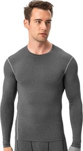 Men's Slim Fit Compression Long Sleeve Performance Shirt Premium Quick Dry Eco-Friendly Spandex/Polyester Base <b>Layer</b> <b>Top</b> - Product Image 3