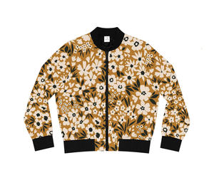 บริการ OEM เสื้อแจ็คเก็ตเบสบอลผ้าซาตินพิมพ์ลายดอกไม้สำหรับผู้ชาย เสื้อแจ็คเก็ตวิทยาลัย เสื้อแจ็คเก็ตเบสบอลปักลายตัวอักษร - Product Image 1