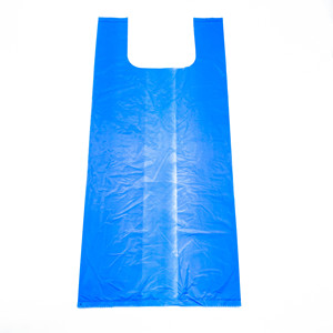 Custom Printed 2024 Biodegradable LDPE Poly <b>White</b> <b>Side</b> Gusset T-Shirt <b>Bags</b> with Vest Handles Plastic Shopping Business Packaging - Product Image 6
