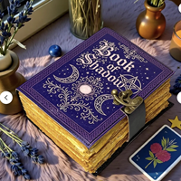 Carnet de notes en cuir rigide NEW ERA violet, 100 pages, pour aquarelle, journal des ombres, fournitures de sorcellerie, Grimoire, cadeau - Vente en gros