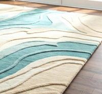 Handmade hand Tufted Wool Area Rugs blue and white Pattern Customizable Size and Color for home office living room Use