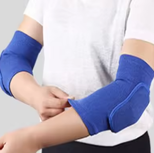 HAWK SPORTS INDUSTRIES Manchon de soutien du coude en polyester respirant bleu avec fermeture auto-agrippante réglable pour le football et les sports de base - Product Image 5