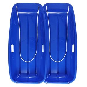 2 Slitte da Neve Doppie Blu 88*42*11cm in Plastica per Attività Invernali all'Aperto - Product Image 1