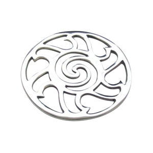 Soporte para ollas de cocina de aluminio decorativo de la mejor calidad, con diseño de letras estilo café, en metal plateado pulido, resistente al calor. - Product Image 5