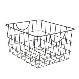Minimalist <b>White</b> Metal Wire <b>Storage</b> <b>Basket</b> with Integrated Handles Modern Iron Laundry Hamper Round Sundries Bin for Bathroom - Product Image 3