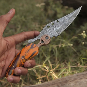 Damascus Steel Folding Knife Handmade Pattern Steel Compact Pocket <b>Tool</b> Outdoor <b>Camping</b> Hiking Fishing Travel Everyday Use - Product Image 3