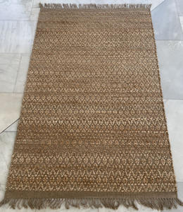 Manufacturer price direct from factory Indian Eco friendly <b>Natural</b> colored Handwoven Jute Rug for Indoor in textured design - Product Image 1