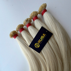 Extensions de cheveux vierges vietnamiens Rusa en gros, à pointe plate, texture lisse/ondulée/bouclée, double trame personnalisée, haute qualité - Product Image 5