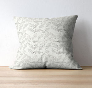 Housse de coussin en coton imprimé à la main avec motif de feuilles, design floral indien traditionnel et ethnique bohème - Product Image 5