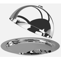 Couvre-plat en acier inoxydable, couvercle de table, couvercle alimentaire, compatible lave-vaisselle, couvercle pour collations, pour hôtel et maison, article de vaisselle