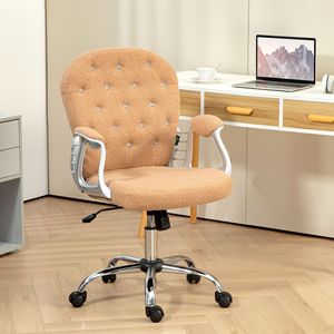 Sedia da Ufficio Ergonomica Girevole Marrone Scuro con Braccioli Imbottiti, Altezza Regolabile e Ruote - Product Image 2