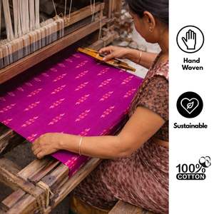 Authentic Handwoven Ikat Cotton Fabric Artisan Made Eco Friendly Durable Machine Washable Skin Friendly Traditional <b>Home</b> <b>Textile</b> - Product Image 5