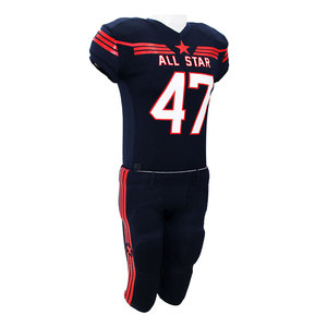 Uniforme de football américain personnalisé imprimé, maillot et pantalon sublimés, antibactérien, 100% polyester, OEM, sublimation complète - Product Image 3