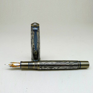 Stylo d'écriture en acier Damas, motif luxueux, outil d'écriture de bureau en acier, pour usage exécutif, stylo exclusif en acier Damas - Product Image 4