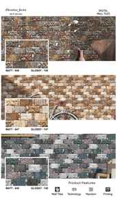 Baldosas Digitales de Efecto Elevación 300x450mm, Diseño Ladrillo Piedra 3D, Cerámica Mate para Interiores de Villas y Centros Comerciales - Product Image 4