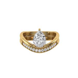 แหวนเพชรทรงลูกแพร์เพาะเลี้ยงในห้องปฏิบัติการ เงินแท้ 925 ทอง 9K 14K 18K เครื่องประดับผู้หญิงสุดหรูและแหวนหมั้น - Product Image 4