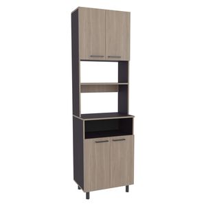 Otomo 5-<b>Shelf</b> 4-Door Pantry Cabinet Black and Light Gray <b>Kitchen</b> Cabinets - Product Image 6