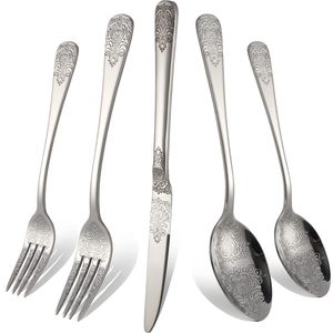 Ensemble de couverts en métal durable fabriqué en acier inoxydable de qualité alimentaire pour une utilisation quotidienne sûre et des performances durables - Product Image 1