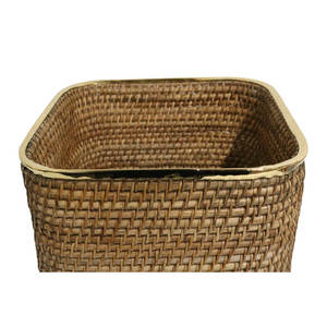 Cesta de almacenamiento decorativa de mimbre Decoración del hogar Cesta tejida de ratán organizadora - Product Image 3