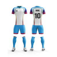 Setelan Jersey Sepak Bola Pria Pendek Ringan Anti-UV Cepat Kering Bernapas Seragam Tim Sepak Bola