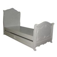 Massivholz Kinderbett mit Rutsche im Französischen Stil Kinderbett mit Ausziehbett Antikes Kinderbettgestell Klassische Kinderzimmermöbel