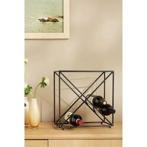 Porte-bouteilles à vin en métal doré moderne, support décoratif en fer pour comptoir, présentoir géométrique en nid d'abeille pour la décoration de bar à domicile - Product Image 3