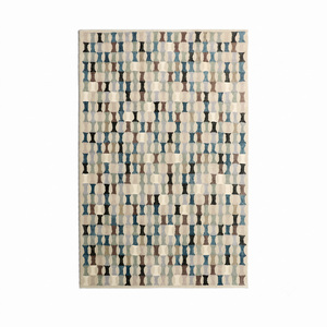 Tapis en laine à fines rayures horizontales multicolores, écologique, antidérapant, pour salon, chambre, hôtel et intérieurs de salle de bain - Product Image 1