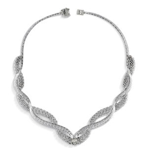 AMBER JEWELS Ensemble de bijoux de mariage unisexe de luxe en argent 925 avec moissanite, sertissage en canal à taille brillante géométrique, certifié IGI - Product Image 1