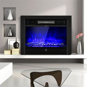 Cheminée électrique moderne de 28,5 pouces, 3 couleurs de flamme, 5 modes de luminosité, 750W/1500W, chauffage en verre, télécommande, installation facile (noir) - Product Image 4