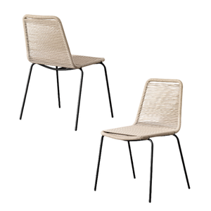 เก้าอี้ซ้อนได้ทันสมัย โครงโลหะพร้อมหวายเชือก เก้าอี้รับประทานอาหารคุณภาพดีที่สุด สำหรับเฟอร์นิเจอร์บ้านและสวน ราคาขายส่ง - Product Image 6